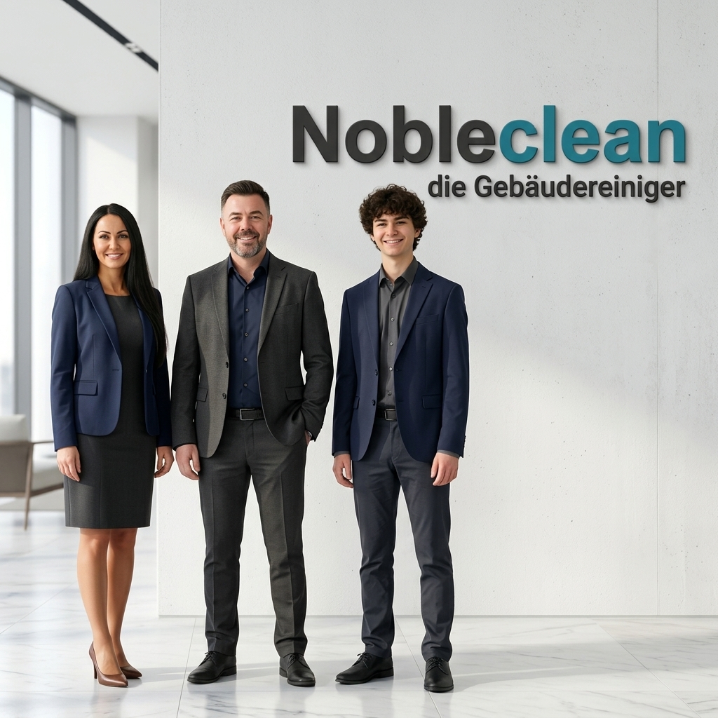 Reinigungsfirma Wien | Nobleclean Meisterbetrieb für Gebäudereinigung 1 Das Nobleclean Team in der Firmenlobby