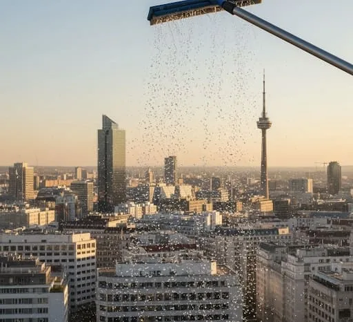 Fensterreinigung in der Höhe