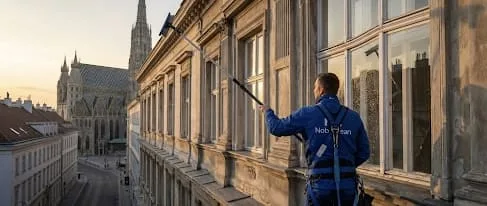 Fensterreinigung in der Höhe