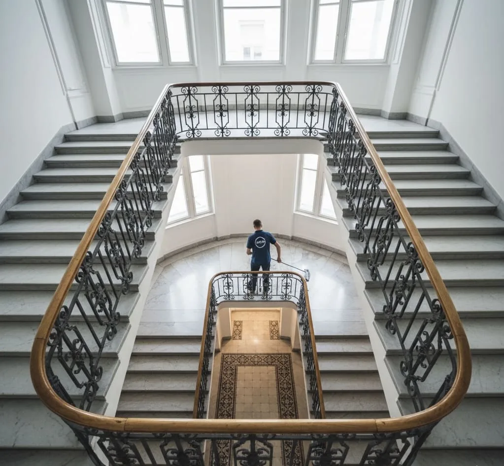 Gepflegtes Stiegenhaus in einem Wiener Zinshaus