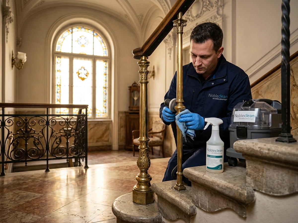 Schonende Denkmal- und Messingpflege im Wiener Zinshaus durch Nobleclean